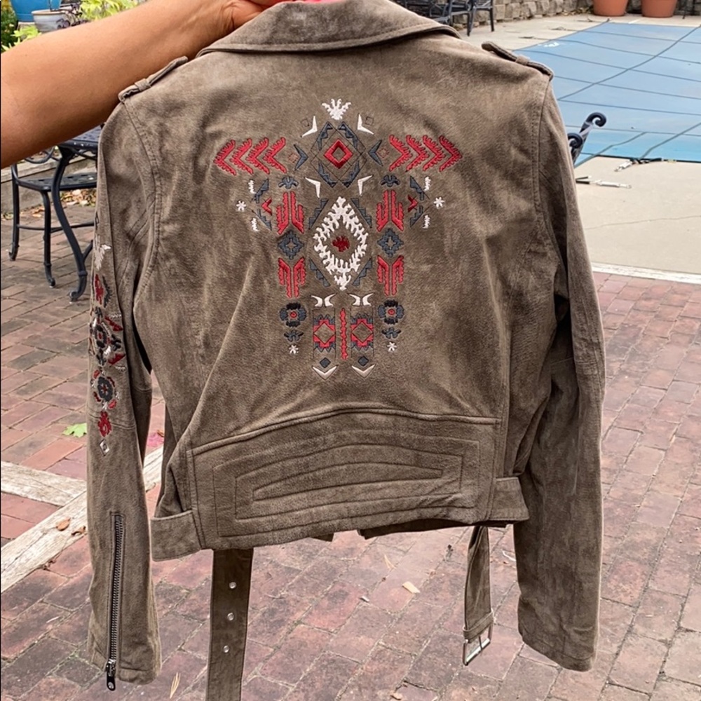 Suede moto jacket